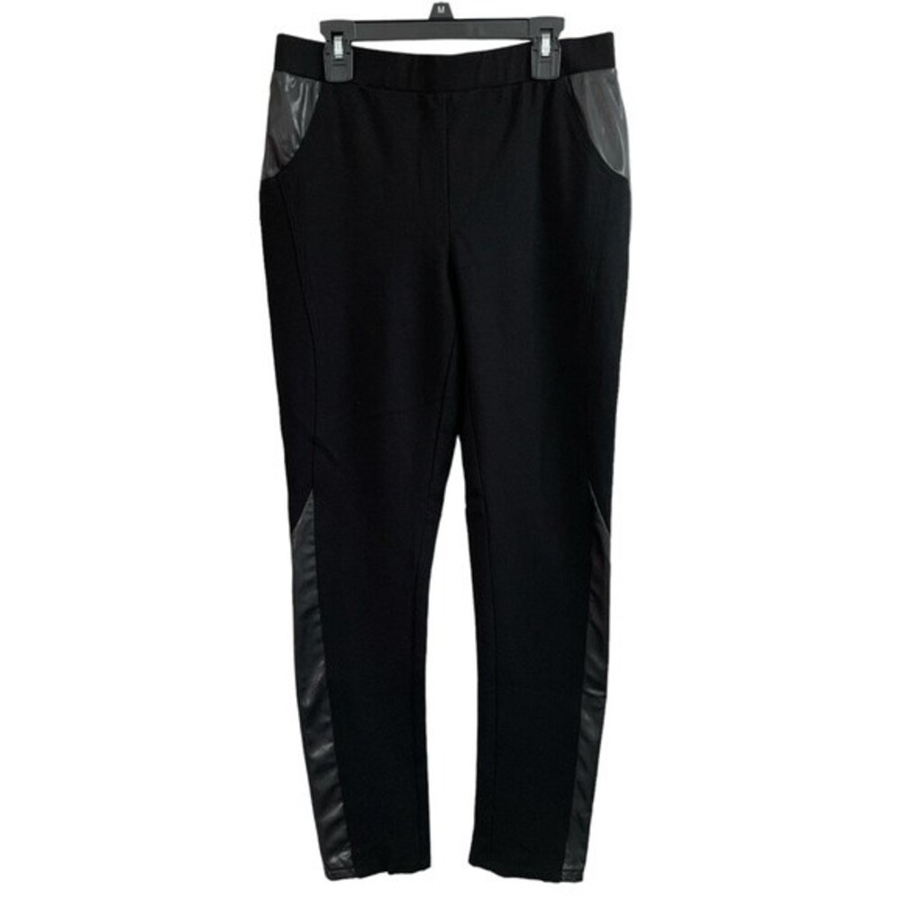 Joseph Ribkoff‎ Leggings | Size 8 | Faux Leather ~ Ponte Knit | Mixed Media